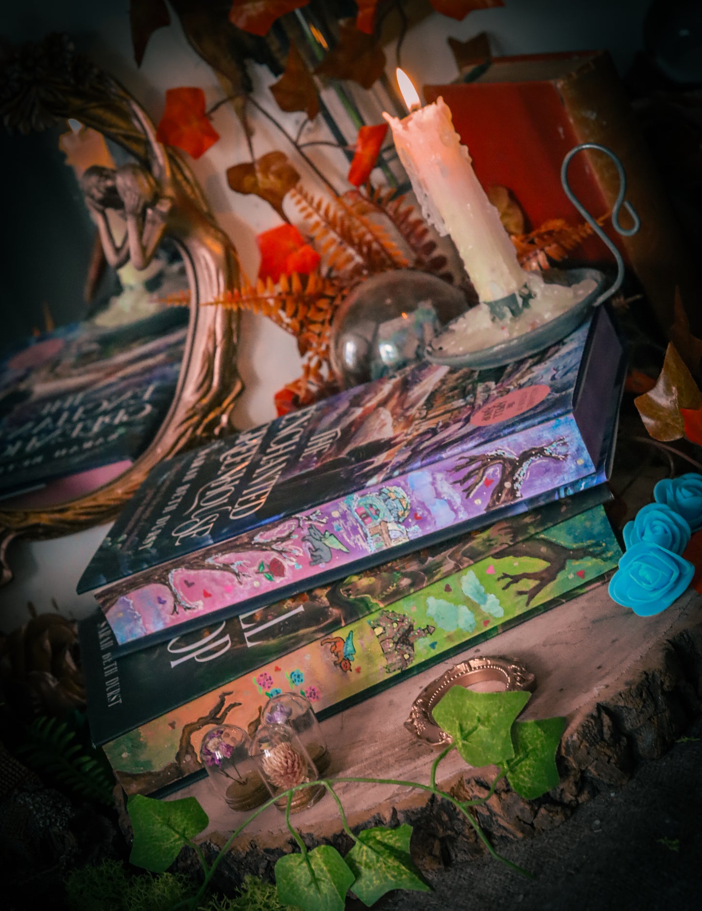 The Enchanted Greenhouse hand-painted book edges - books by Sarah Beth Durst - SPECIAL EDITION BOOK