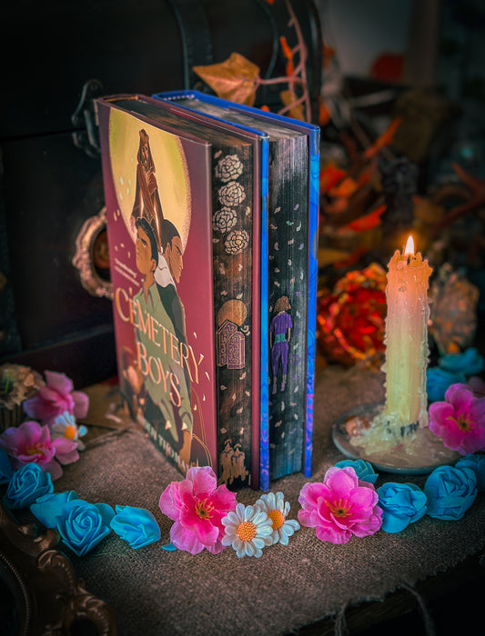 TRANS RIGHTS BOOKS: Cemetery Boys & Lost in Lost in the Never Woods HAND PAINTED BOOK EDGES - Books by Aiden Thomas