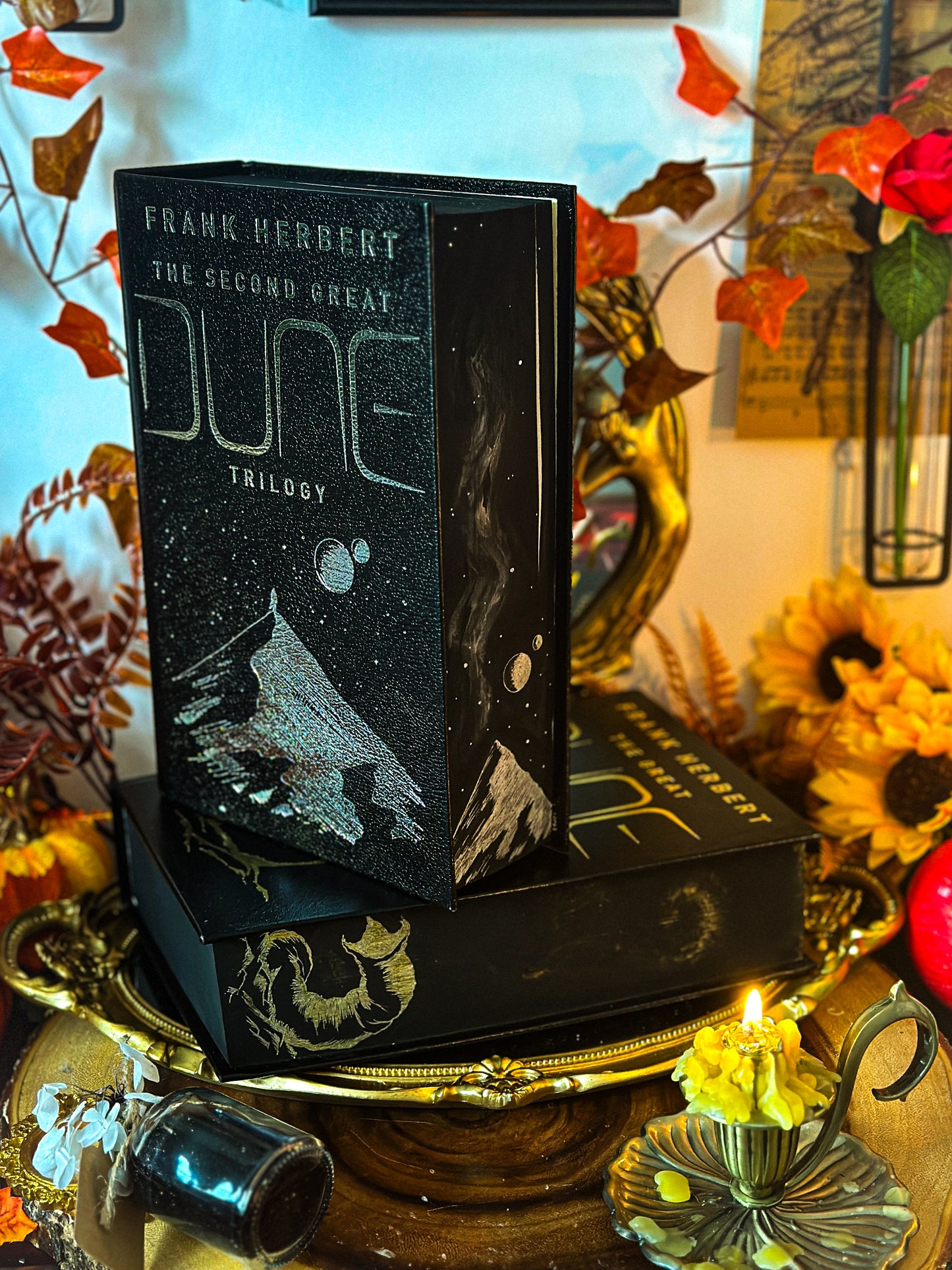 DUNE TRILOGIES hand-painted book edges - The Great Dune Trilogy Special Edition Books